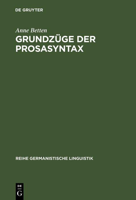 Produktbild: Grundz&uuml;ge der Prosasyntax