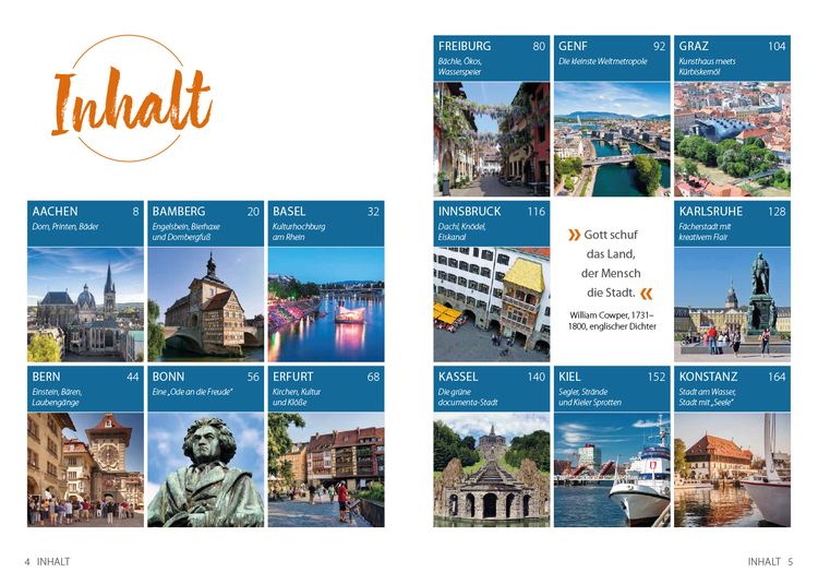 Produktbild: Lieblingsstädte – Entspannte CityTrips in Deutschland, Österreich und der Schweiz: 28 Ideen abseits der großen Zentren