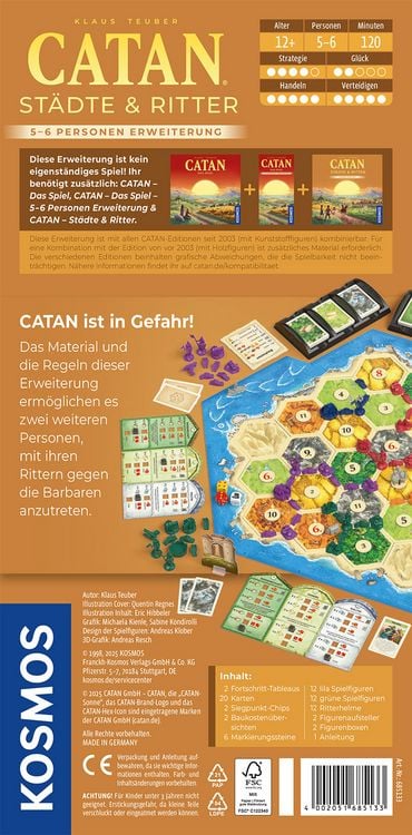 Produktbild: CATAN - St&auml;dte & Ritter - Erweiterung f&uuml;r 5-6 Personen
