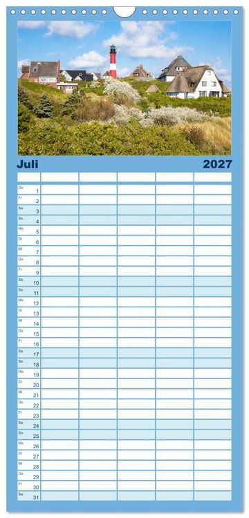 Produktbild: Familienplaner 2027 - Sylt s&uuml;chtig mit 5 Spalten (Wandkalender, 21 x 45 cm) CALVENDO