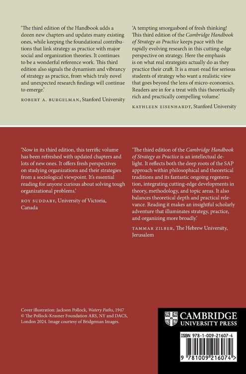 Produktbild: Cambridge Handbook of Strategy as Practice