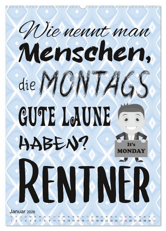 Produktbild: Coole Spr&uuml;che zum Ruhestand (Wandkalender 2026 DIN A2 hoch), CALVENDO Monatskalender
