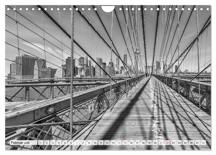 Produktbild: BROOKLYN BRIDGE Das Wahrzeichen von New York City (Wandkalender 2026 DIN A4 quer), CALVENDO Monatskalender