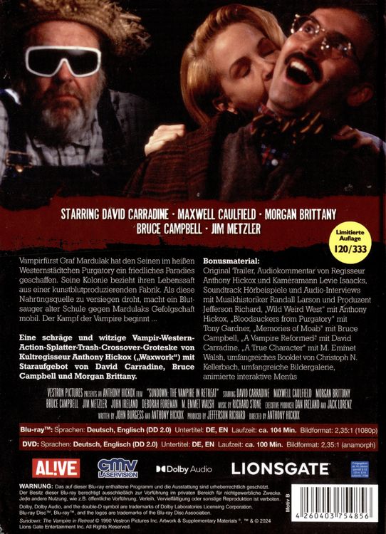 Produktbild: Sundown - R&uuml;ckzug der Vampire - Mediabook - Cover B - LImited Edition auf 222 St&uuml;ck (Blu-ray+DVD)