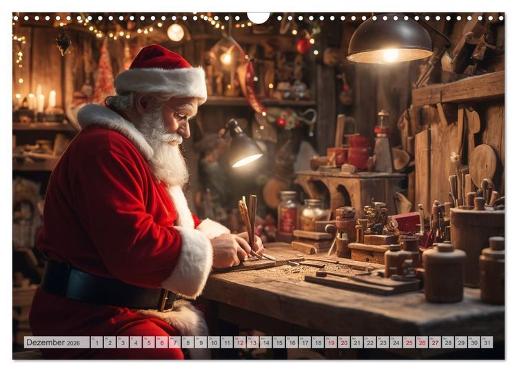 Produktbild: Durch das Jahr mit dem Weihnachtsmann (Wandkalender 2026 DIN A3 quer), CALVENDO Monatskalender