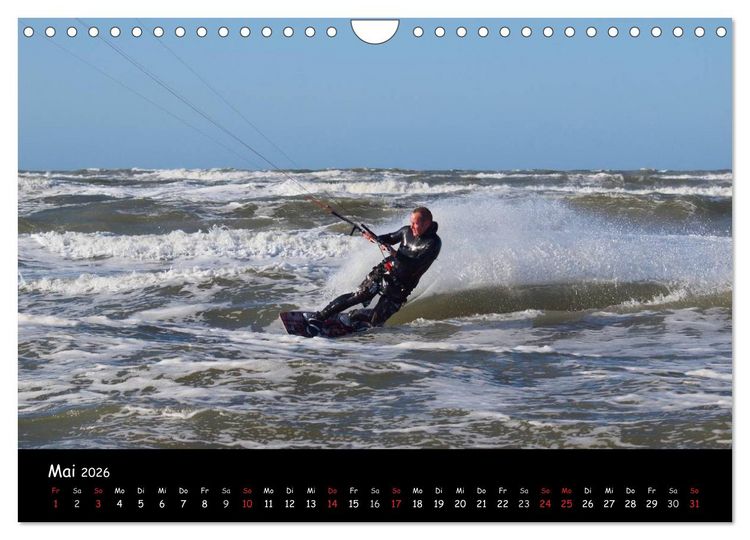 Produktbild: Kitesurfen &ndash; Faszination auf dem Wasser (Wandkalender 2026 DIN A4 quer), CALVENDO Monatskalender