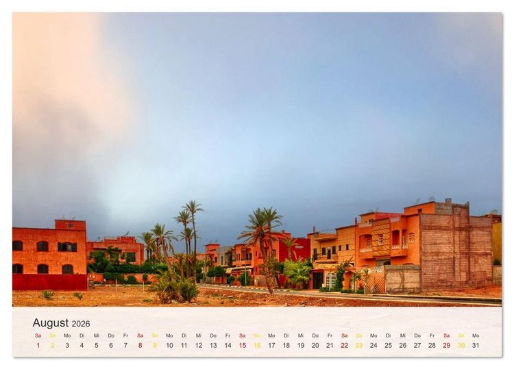 Produktbild: Marrakesch die rote Stadt (Tischkalender 2026 DIN A5 quer), CALVENDO Monatskalender