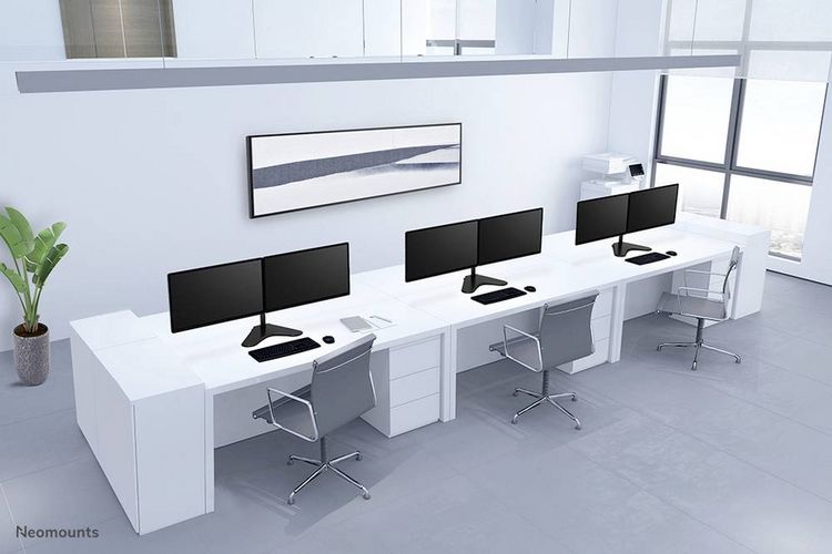 Produktbild: "Neomounts FPMA-D550DDBLACK Monitor-Tischhalterung 2 Display(s) 25,4 cm (10\") - 81,3 cm (32\") Schwarz Schwenkbar, Rotierbar, Neigbar, Stand, H&ouml;henv