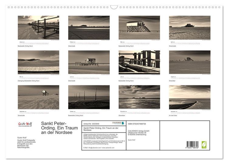 Produktbild: Sankt Peter-Ording. Ein Traum an der Nordsee (Wandkalender 2026 DIN A2 quer), CALVENDO Monatskalender