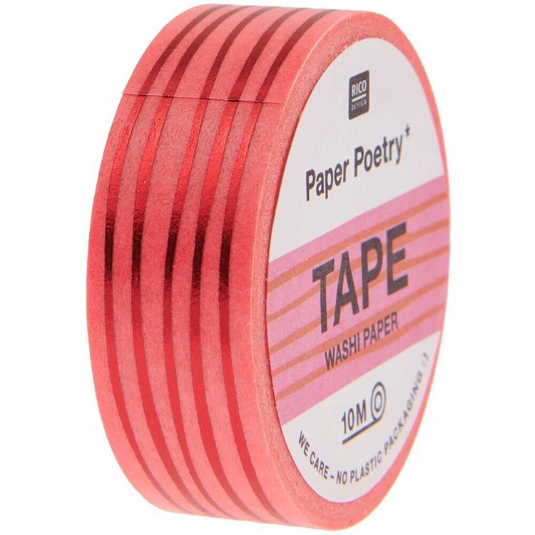Produktbild: Tape Lines, Neon Pink / Red,, 1,5 cm x 10 m
