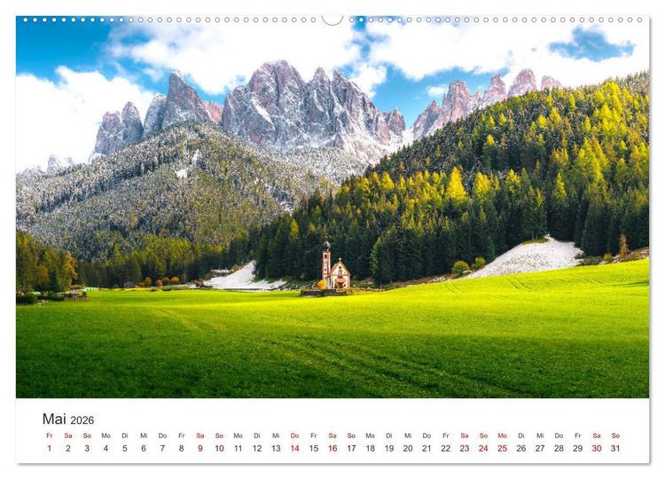 Produktbild: S&uuml;dtirol - Entlang der italienischen Alpen. (Wandkalender 2026 DIN A2 quer), CALVENDO Monatskalender