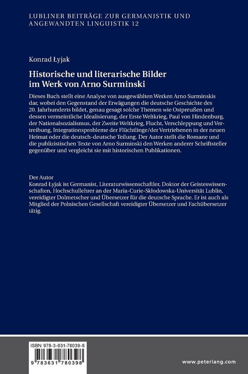 Produktbild: Historische und literarische Bilder im Werk von Arno Surminski
