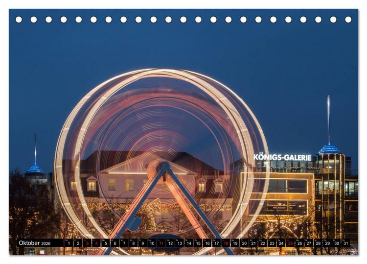 Produktbild: Kassel bei Nacht (Tischkalender 2026 DIN A5 quer), CALVENDO Monatskalender