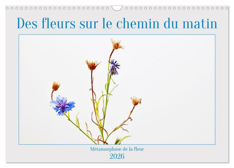 Produktbild: Des fleurs sur le chemin du matin (Calendrier mural 2026 DIN A3 vertical), CALVENDO calendrier mensuel