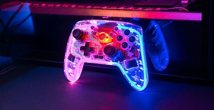 Produktbild: SPEEDLINK RAIT NX RGB Gamepad - Wireless/Wired - for PC/Android/Switch OLED/Lite, clear transparent
