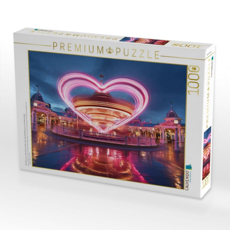 Produktbild: CALVENDO Puzzle Ein Herz aus Licht ist f&uuml;r all die Liebe, die die Nacht zum Leuchten bringt | 1000 Teile Lege-Gr&ouml;&szlig;e 64x48cm Foto-Puzzle f&uuml;r gl&uuml;ckliche