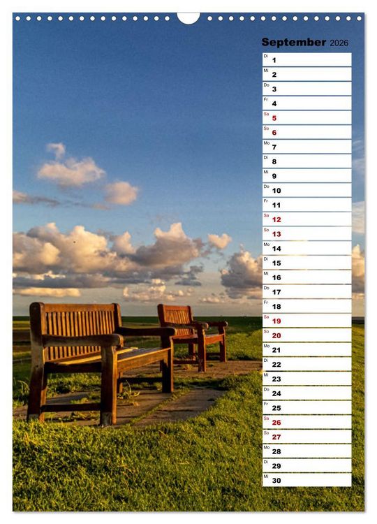 Produktbild: Westk&uuml;ste - Zwischen St. Peter Ording, B&uuml;sum und Elbe (Wandkalender 2026 DIN A3 hoch), CALVENDO Monatskalender