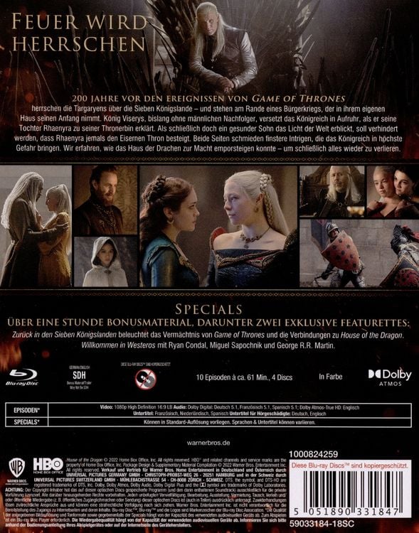 Produktbild: House of the Dragon - Staffel 1 [4 BRs]