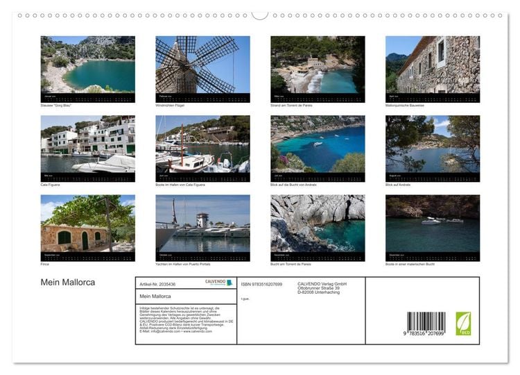 Produktbild: Mein Mallorca (hochwertiger Premium Wandkalender 2026 DIN A2 quer), Kunstdruck in Hochglanz