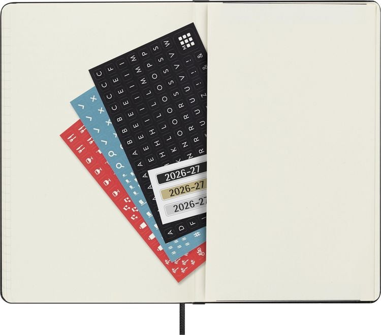 Produktbild: Moleskine 18 Monate Wochen Notizkalender 2026/2027, L/A5, 1 Wo = 1 Seite, Rechts linierte Seite, Fester Einband, Schwarz
