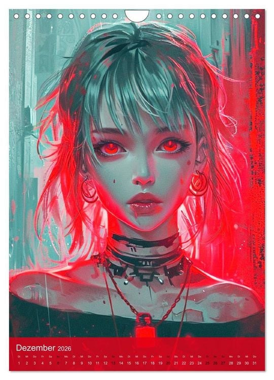 Produktbild: Manga-Comics. Cyberpunk Anime. Science Fiction Girls (Wandkalender 2026 DIN A4 hoch), CALVENDO Monatskalender