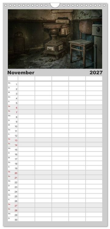 Produktbild: Familienplaner 2027 - Geheimnisvolle Orte - Lost Places mit 5 Spalten (Wandkalender, 21 x 45 cm) CALVENDO