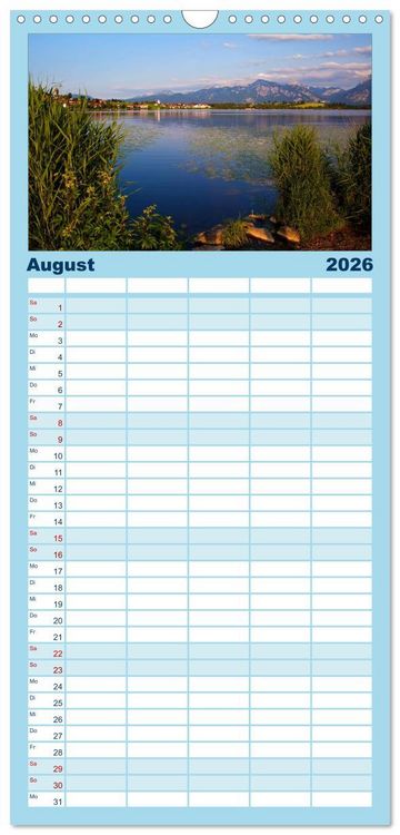 Produktbild: Familienplaner 2026 - Hopfensee - Riviera des Allg&auml;us mit 5 Spalten (Wandkalender, 21 x 45 cm) CALVENDO