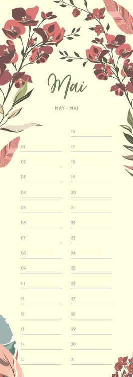 Produktbild: Geburtstagskalender Floral