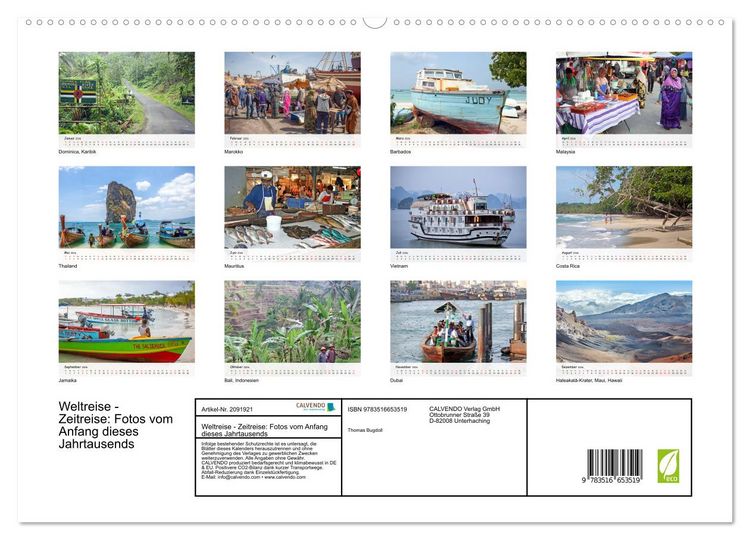 Produktbild: Weltreise - Zeitreise: Fotos vom Anfang dieses Jahrtausends (hochwertiger Premium Wandkalender 2026 DIN A2 quer), Kunstdruck in Hochglanz