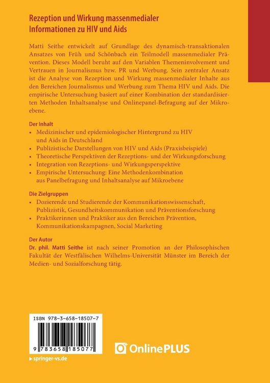 Produktbild: Rezeption und Wirkung massenmedialer Informationen zu HIV und Aids