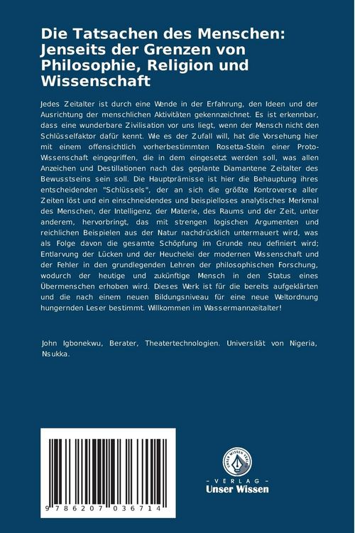 Produktbild: Die Tatsachen des Menschen: Jenseits der Grenzen von Philosophie, Religion und Wissenschaft