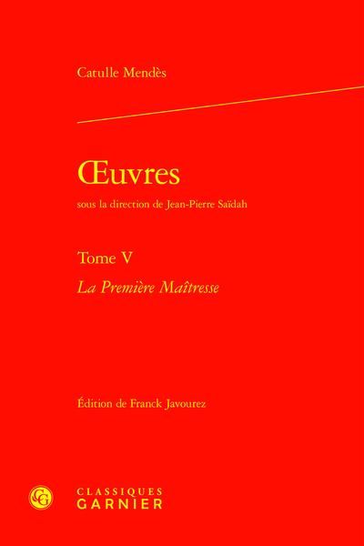 Produktbild: Oeuvres T.5 : La Premiere Maitresse