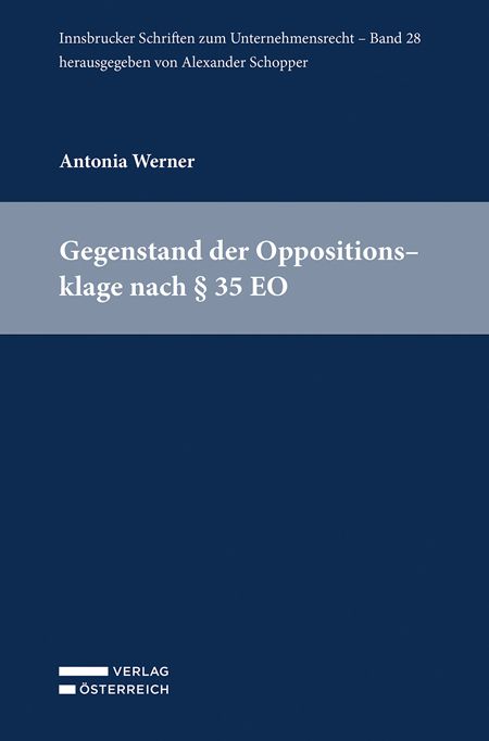 Produktbild: Gegenstand der Oppositionsklage nach &sect; 35 EO
