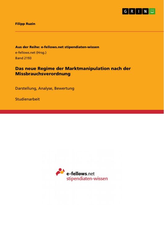 Produktbild: Das neue Regime der Marktmanipulation nach der Missbrauchsverordnung