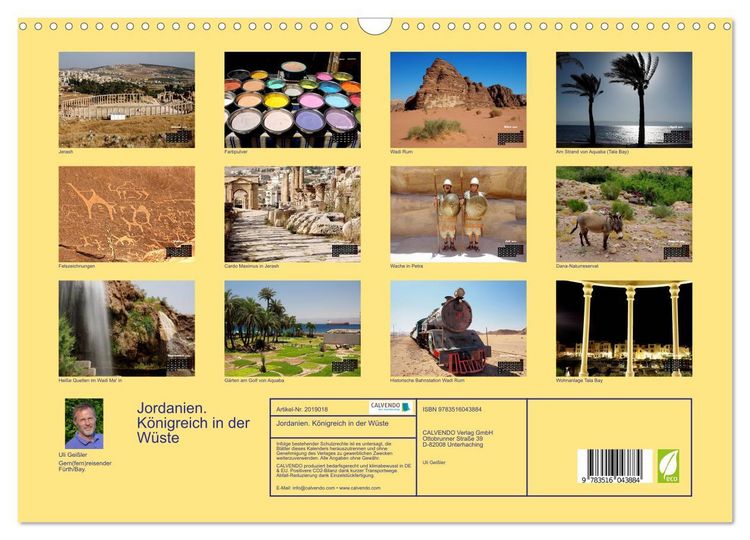 Produktbild: Jordanien. K&ouml;nigreich in der W&uuml;ste (Wandkalender 2026 DIN A3 quer), CALVENDO Monatskalender