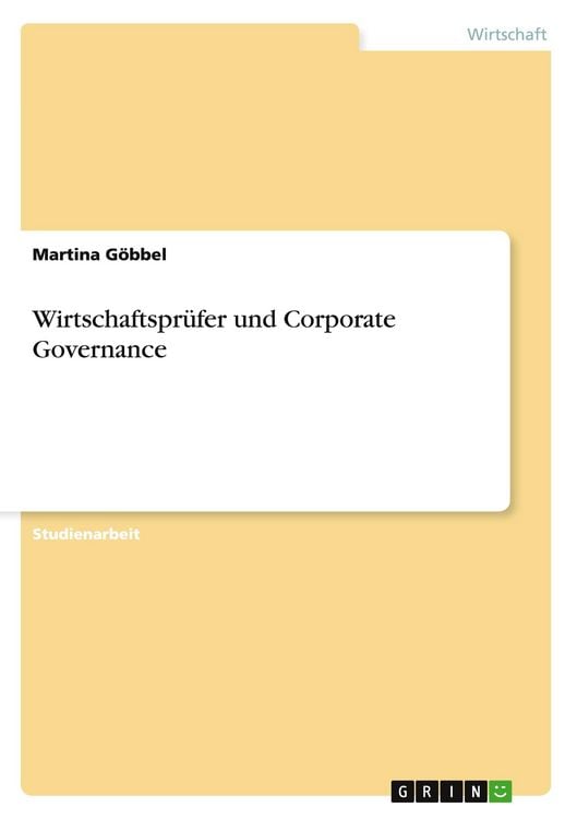 Produktbild: Wirtschaftspr&uuml;fer und Corporate Governance