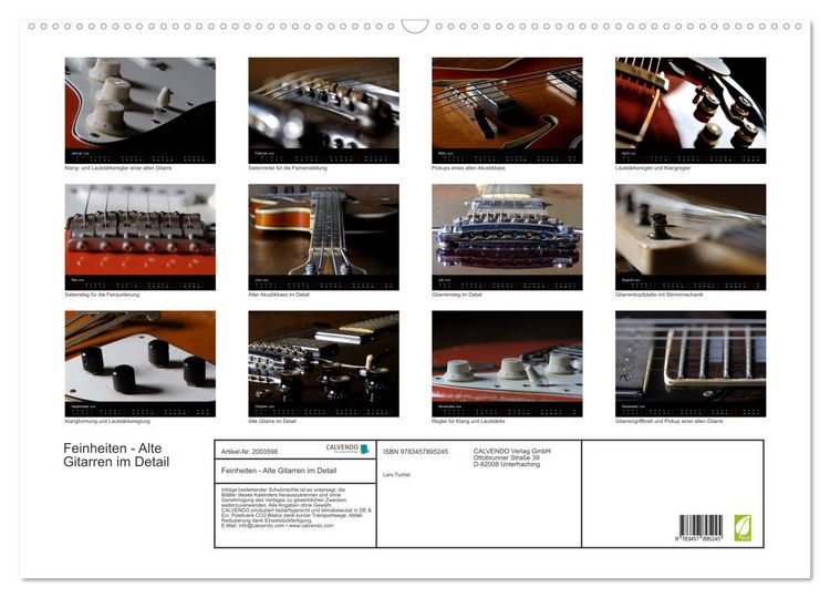Produktbild: Feinheiten - Alte Gitarren im Detail (Wandkalender 2026 DIN A2 quer), CALVENDO Monatskalender
