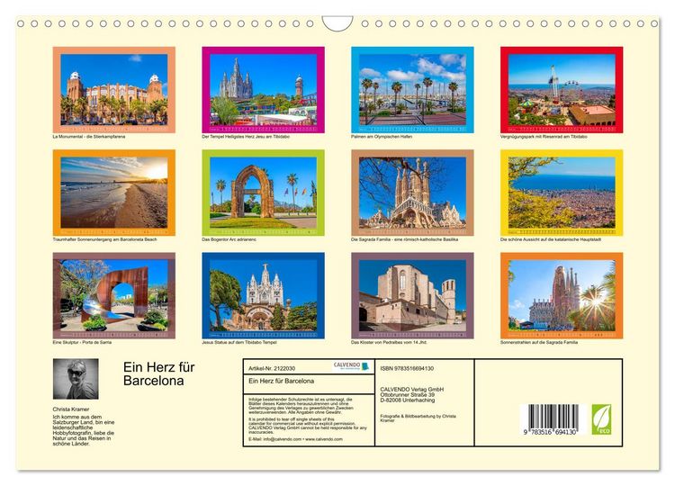 Produktbild: Ein Herz f&uuml;r Barcelona (Wandkalender 2026 DIN A3 quer), CALVENDO Monatskalender