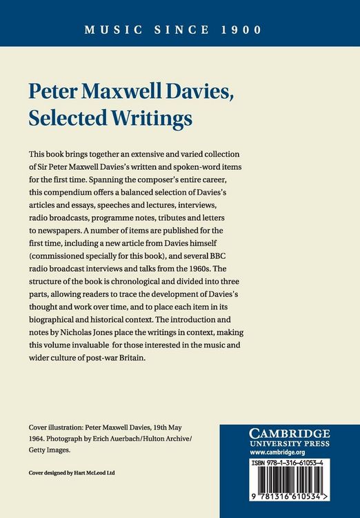 Produktbild: Peter Maxwell Davies, Selected Writings