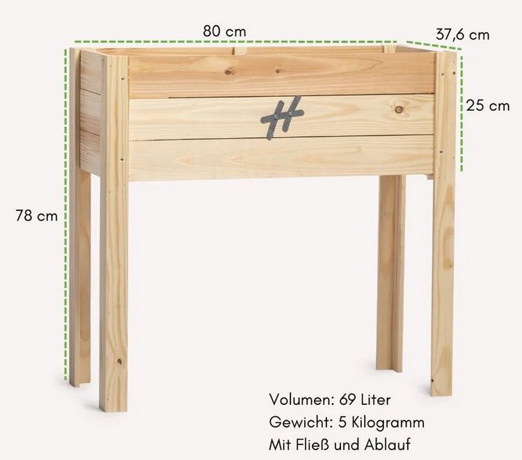 Produktbild: Hochbeet Pflanzkasten Terrasse Balkon