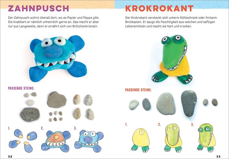 Produktbild: Lustige Stein-Monster f&uuml;r kleine K&uuml;nstler. Basteln mit Steinen aus der Natur. Ab 5 Jahren