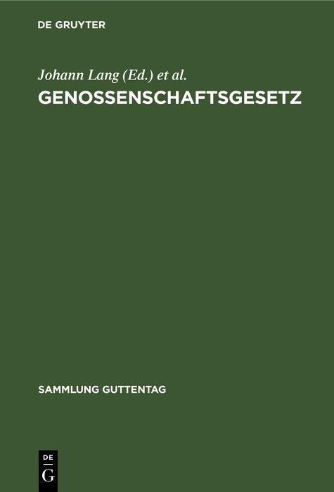 Produktbild: Genossenschaftsgesetz