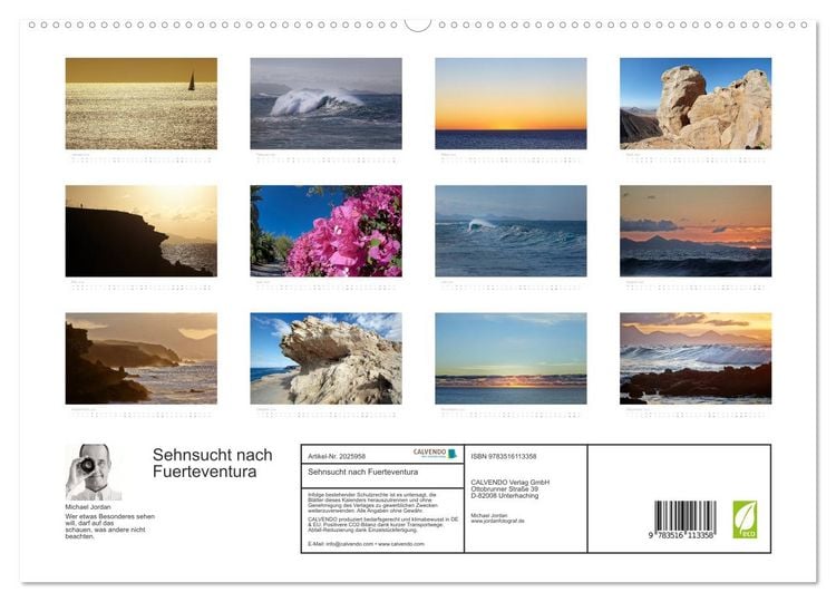 Produktbild: Sehnsucht nach Fuerteventura (hochwertiger Premium Wandkalender 2026 DIN A2 quer), Kunstdruck in Hochglanz