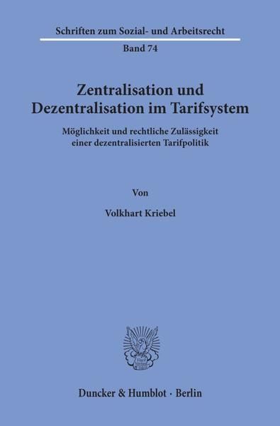 Produktbild: Zentralisation und Dezentralisation im Tarifsystem.