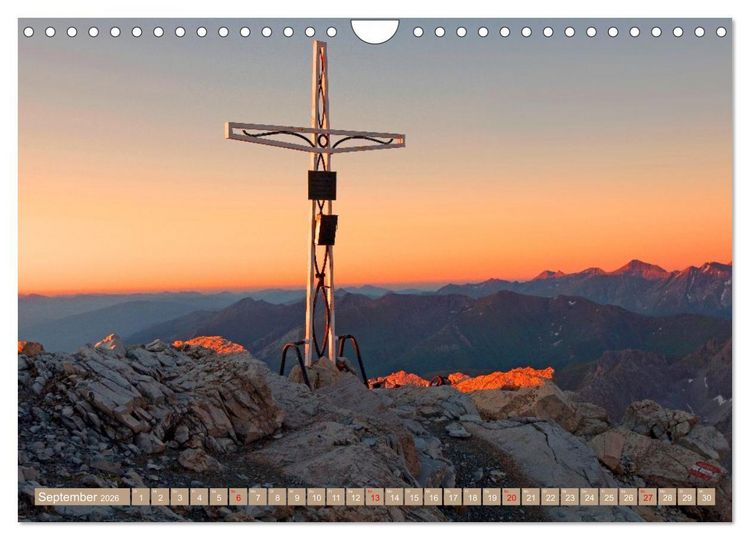 Produktbild: Gipfelkreuze im Sonnenlicht (Wandkalender 2026 DIN A4 quer), CALVENDO Monatskalender