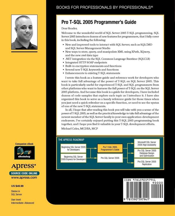 Produktbild: Pro T-SQL 2005 Programmer's Guide