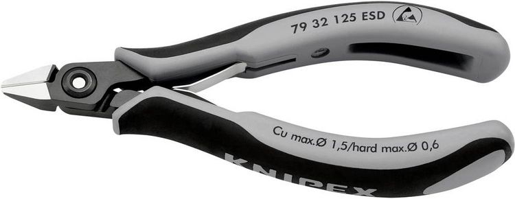 Produktbild: Knipex 79 32 125 ESD ESD Seitenschneider mit Facette 125mm