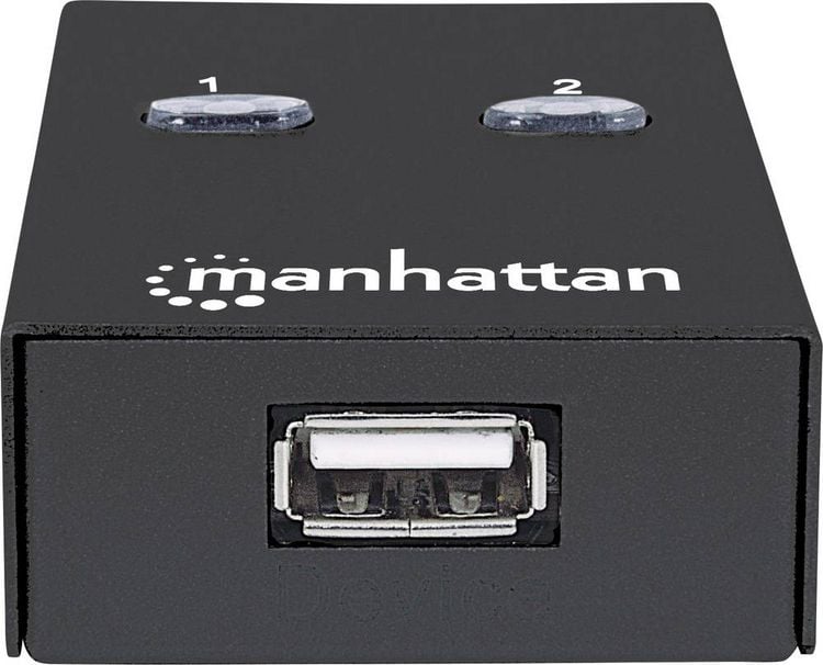 Produktbild: Manhattan 2 Port USB 2.0-Umschalter Schwarz