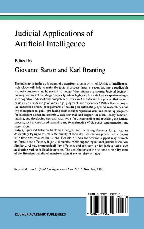 Produktbild: Judicial Applications of Artificial Intelligence