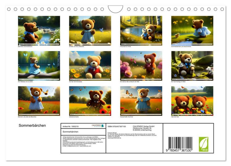 Produktbild: Sommerb&auml;rchen (Wandkalender 2026 DIN A4 quer), CALVENDO Monatskalender